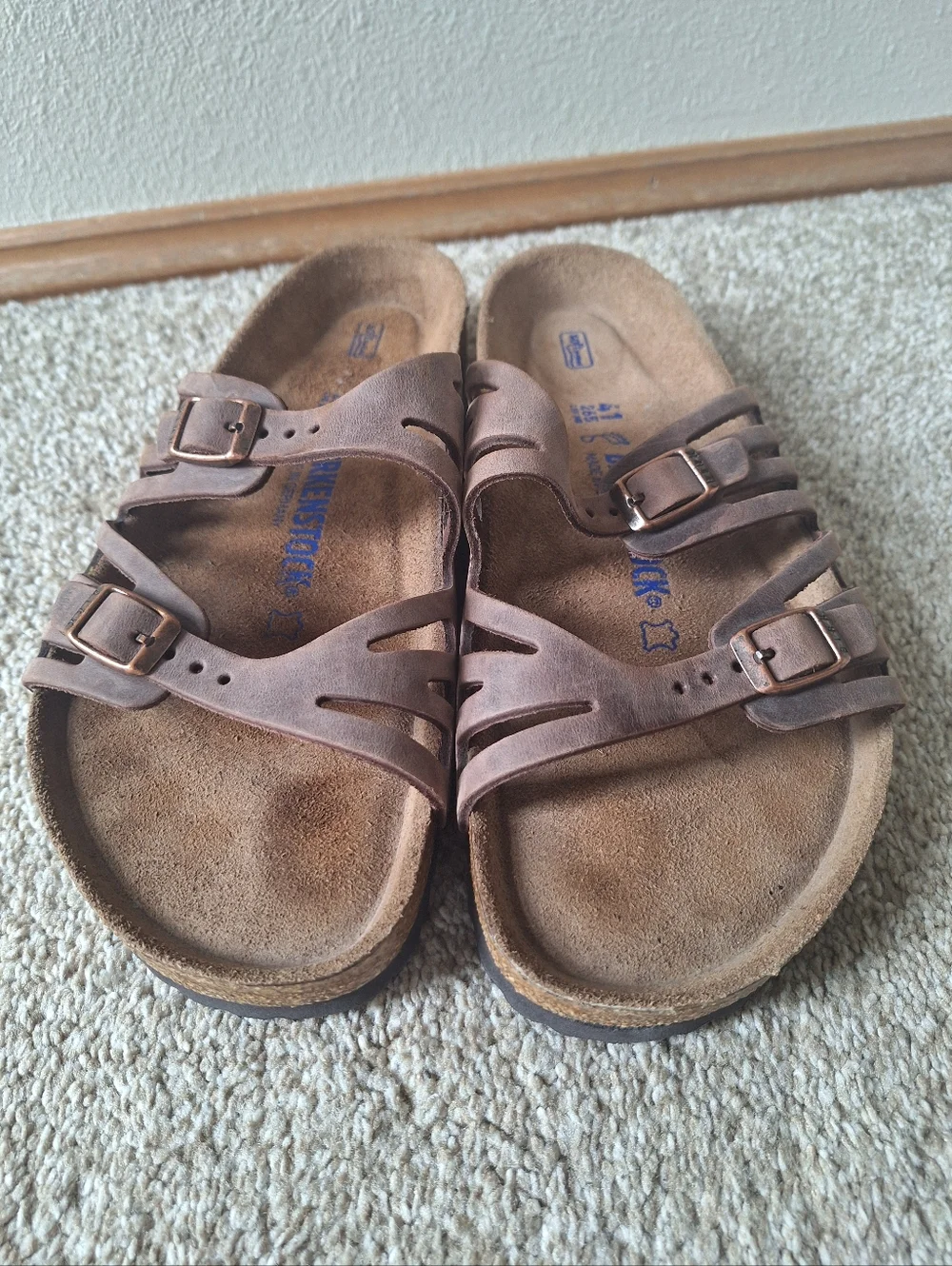 Birkenstock Brown Suede Double Buckle Sandals